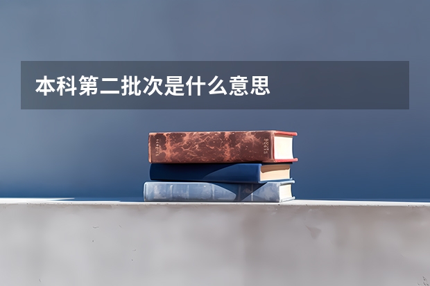 本科第二批次是什么意思
