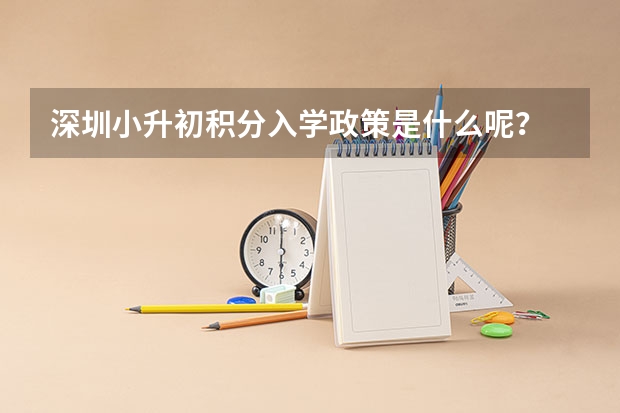 深圳小升初积分入学政策是什么呢？