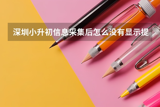 深圳小升初信息采集后怎么没有显示提交