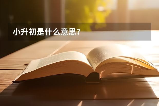 小升初是什么意思？