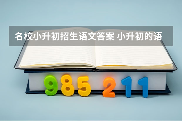 名校小升初招生语文答案 小升初的语文试卷内容及答案