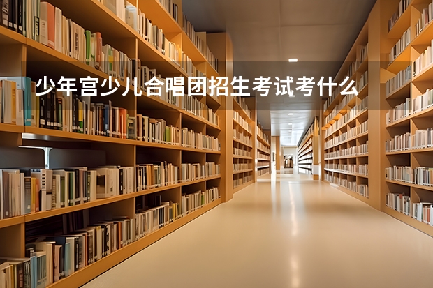 少年宫少儿合唱团招生考试考什么