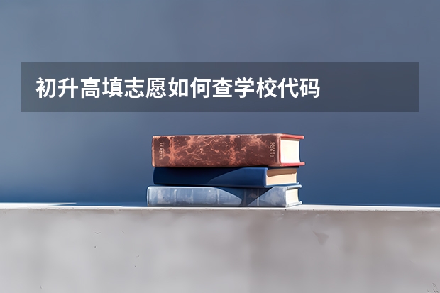 初升高填志愿如何查学校代码