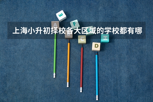 上海小升初择校各大区域的学校都有哪些是值得我们关注的