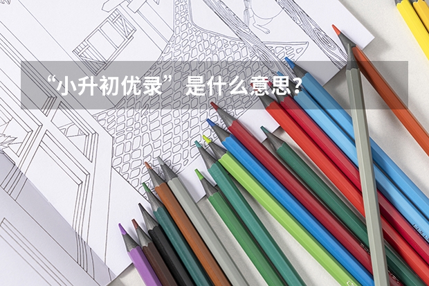 &ldquo;小升初优录&rdquo;是什么意思？